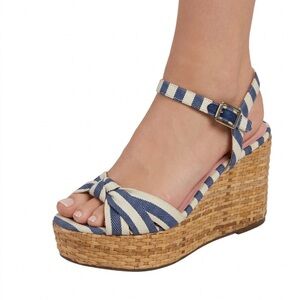 Kate Spade New York Tilly Stripe Wedge Patio Platform Sandals US Women’s 7